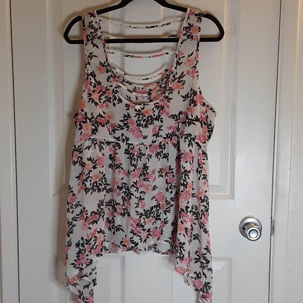 Torrid Floral Sleeveless Blouse Asymmetric…
